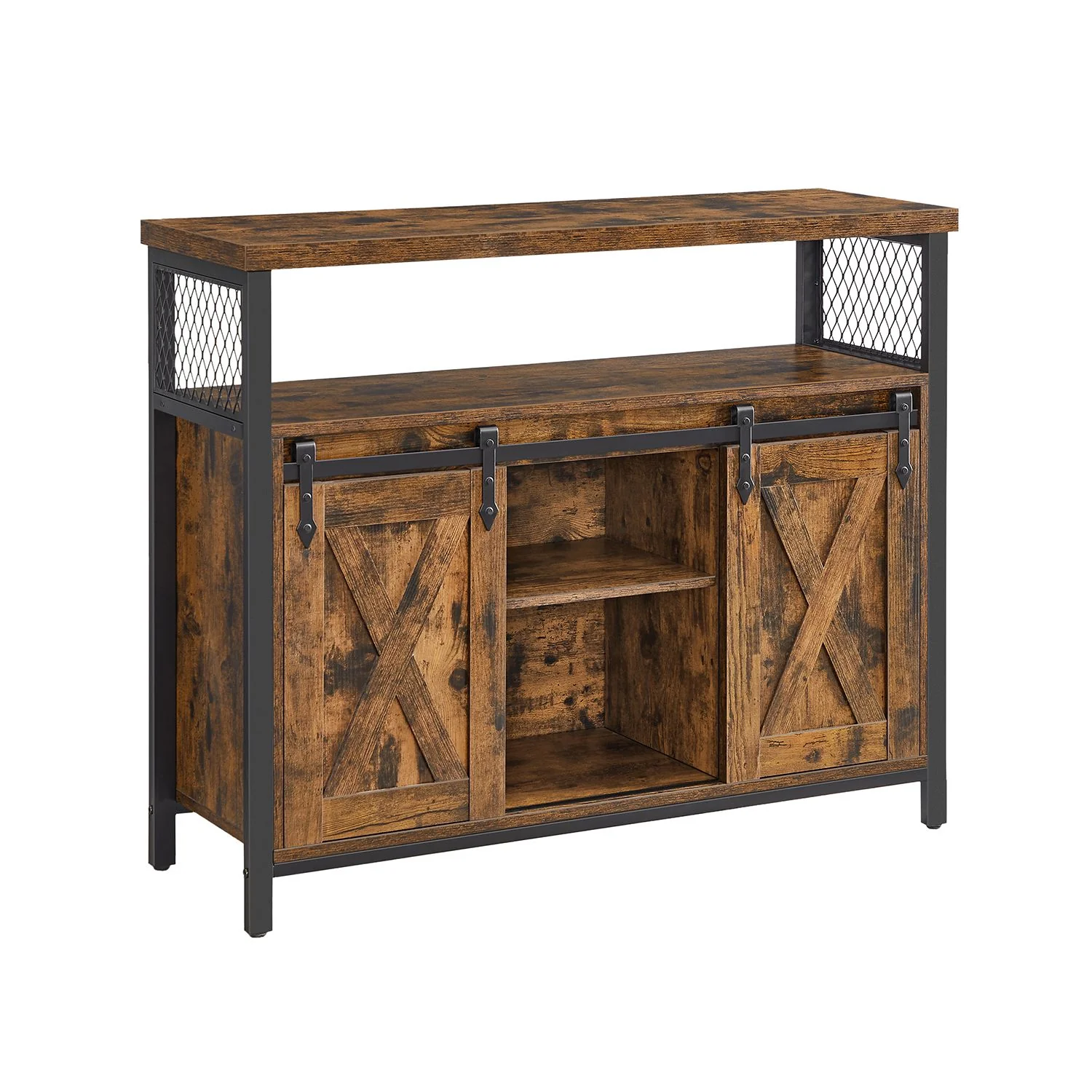 Credenza da Cucina Tavolo da Buffet con Ante Scorrevole