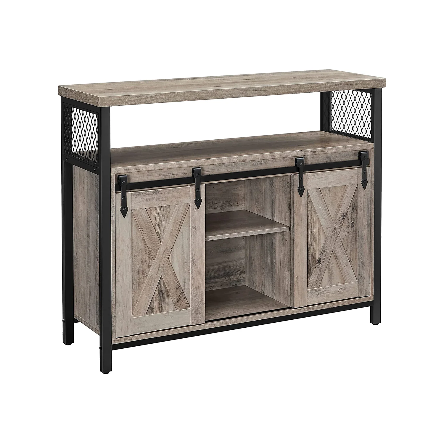 Credenza da Cucina Tavolo da Buffet con Ante Scorrevole - Image 2