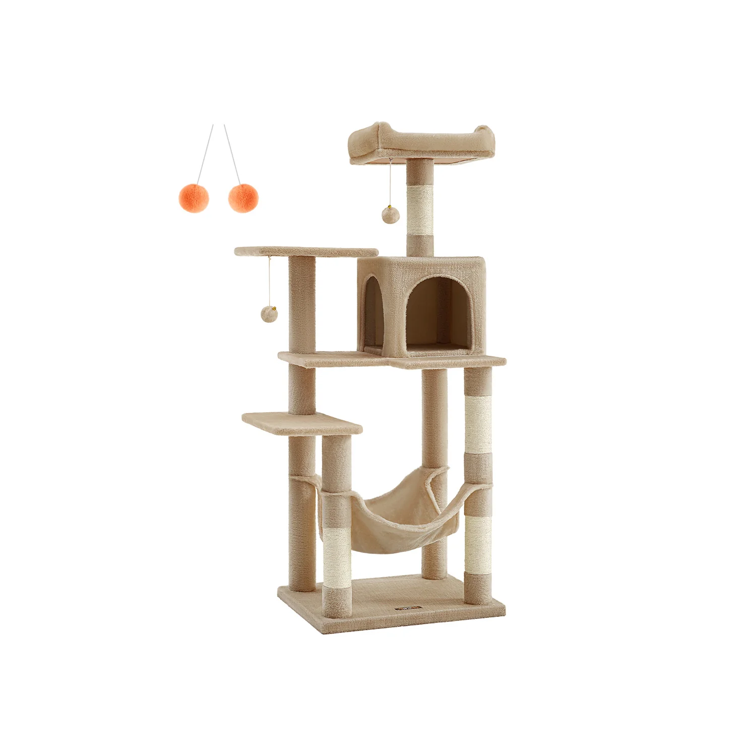 Albero per Gatti con Pali Graffiatoi Posatoi Grotta Amaca Pompon - Image 11