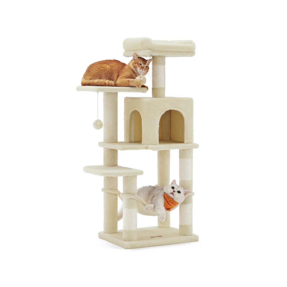 Albero per Gatti con Pali Graffiatoi Posatoi Grotta Amaca Pompon - Image 12