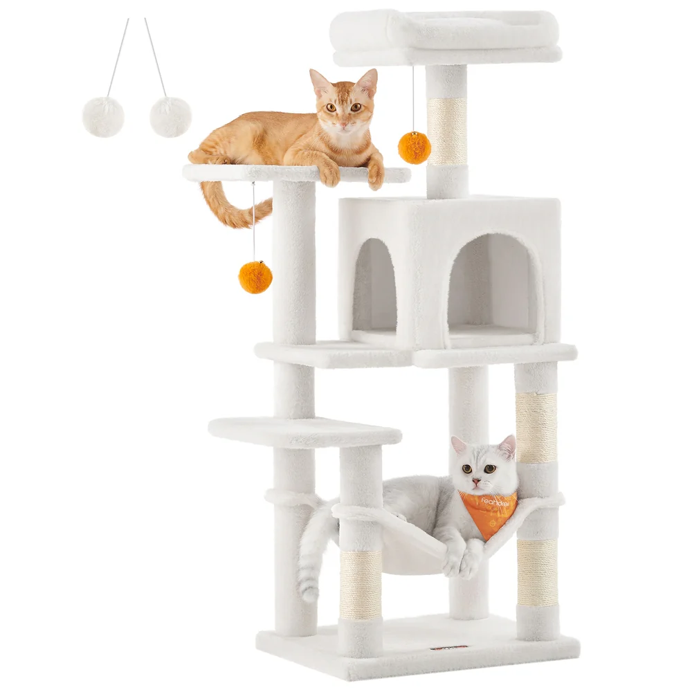 Albero per Gatti con Pali Graffiatoi Posatoi Grotta Amaca Pompon - Image 7