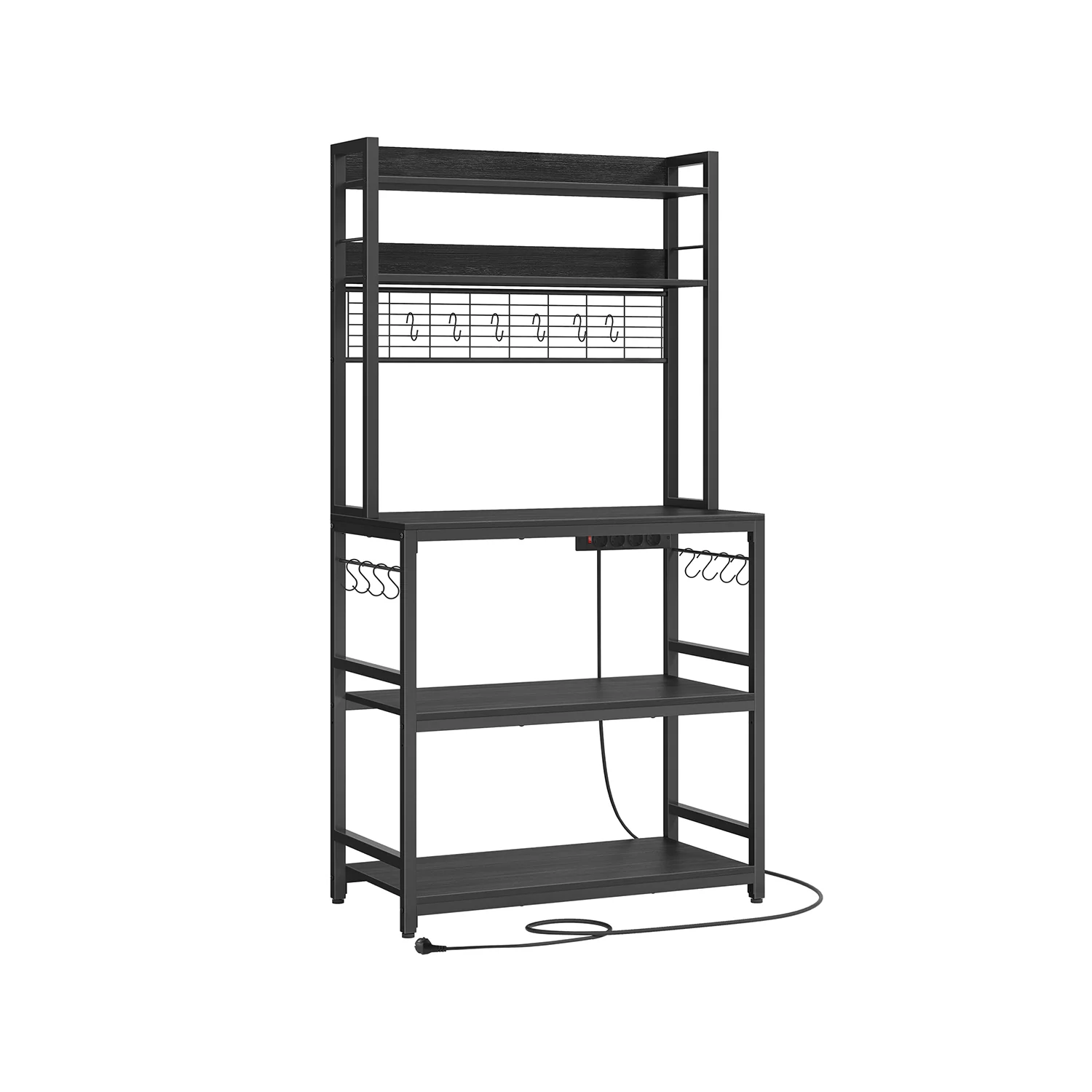 Scaffale Cucina con Multipresa Marrone Vintage e Nero - Image 8