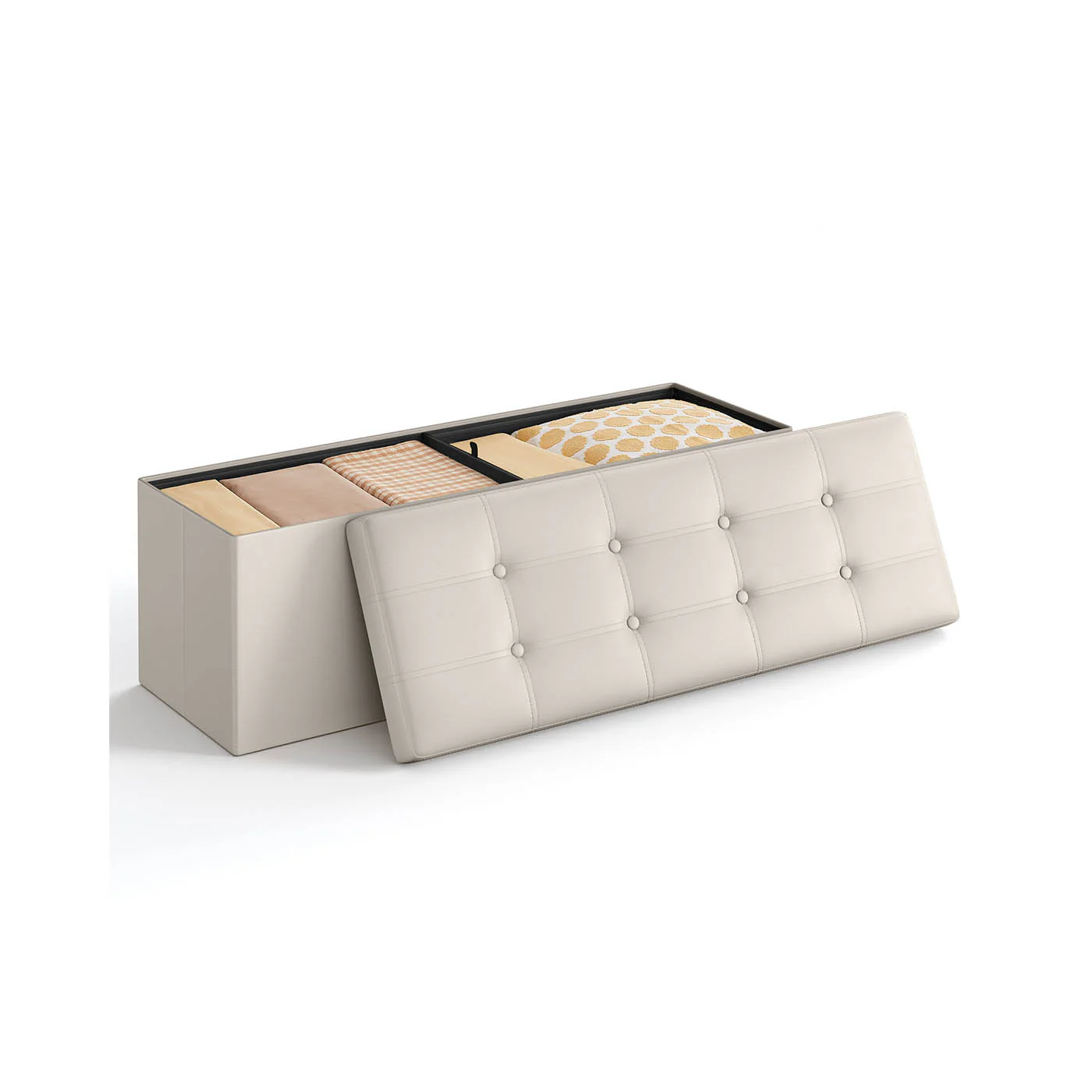 Cassapanca Pouf 120 L con Coperchio a Ribalta