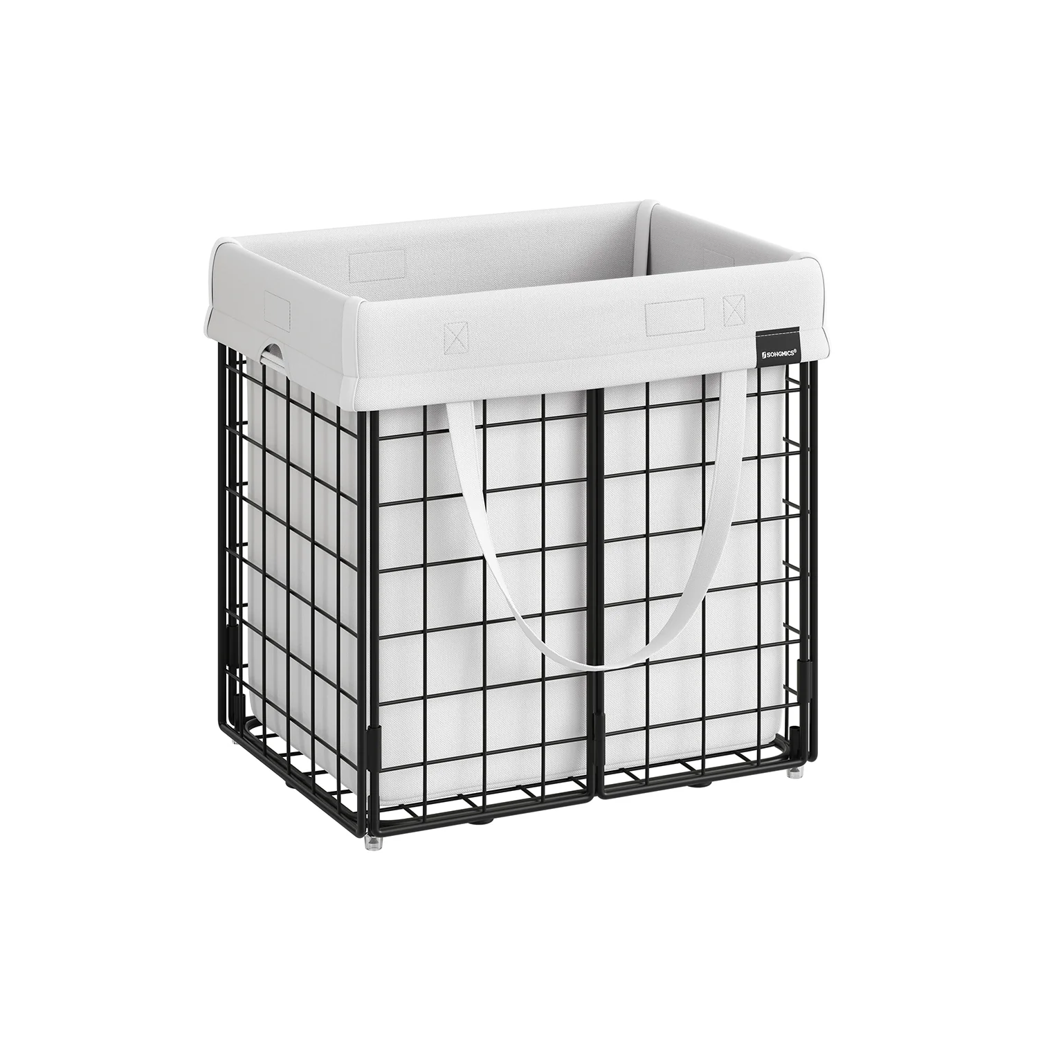 Cesta Portabiancheria 90L Nero e Blu Antracite - Image 6