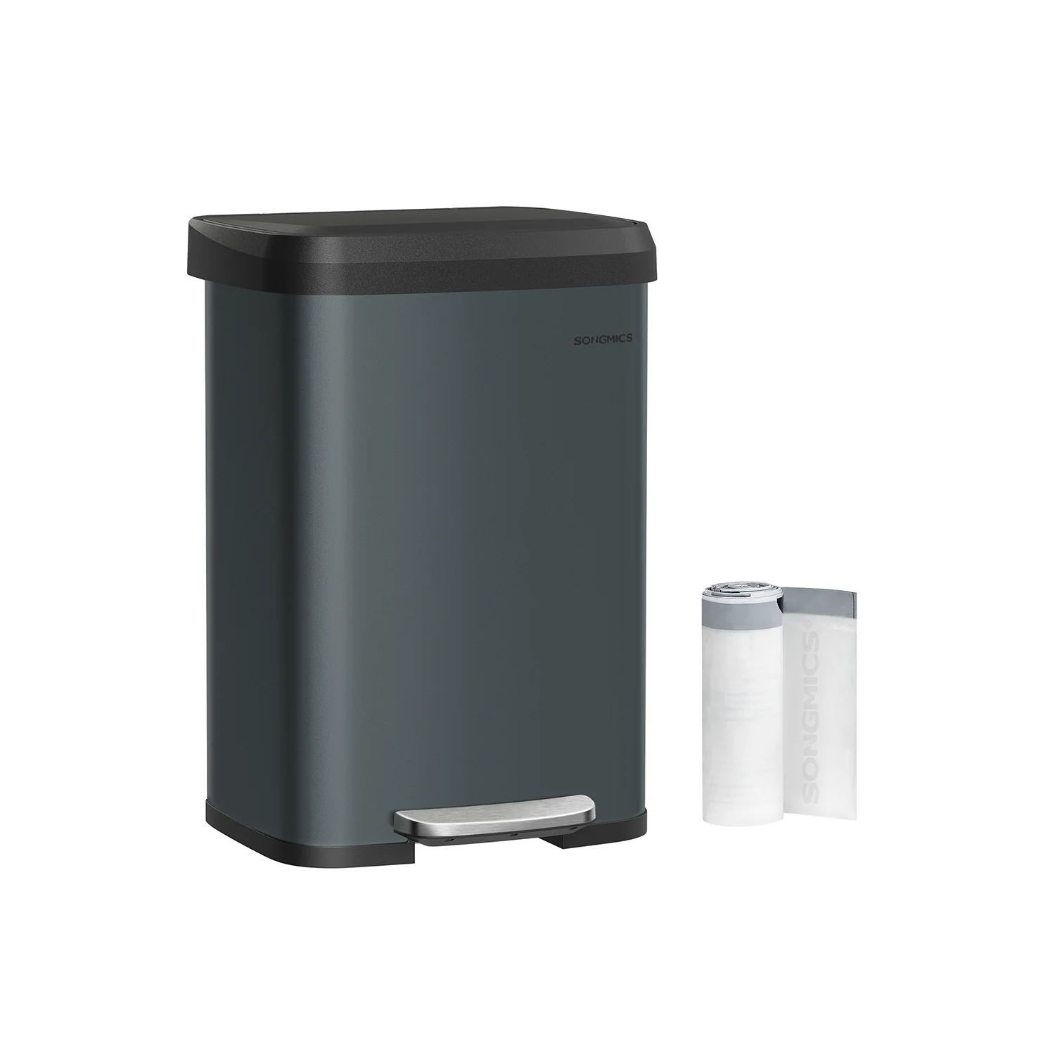 Cestino da Cucina per Rifiuti in Metallo con Coperchio Alto e Grande - Image 5