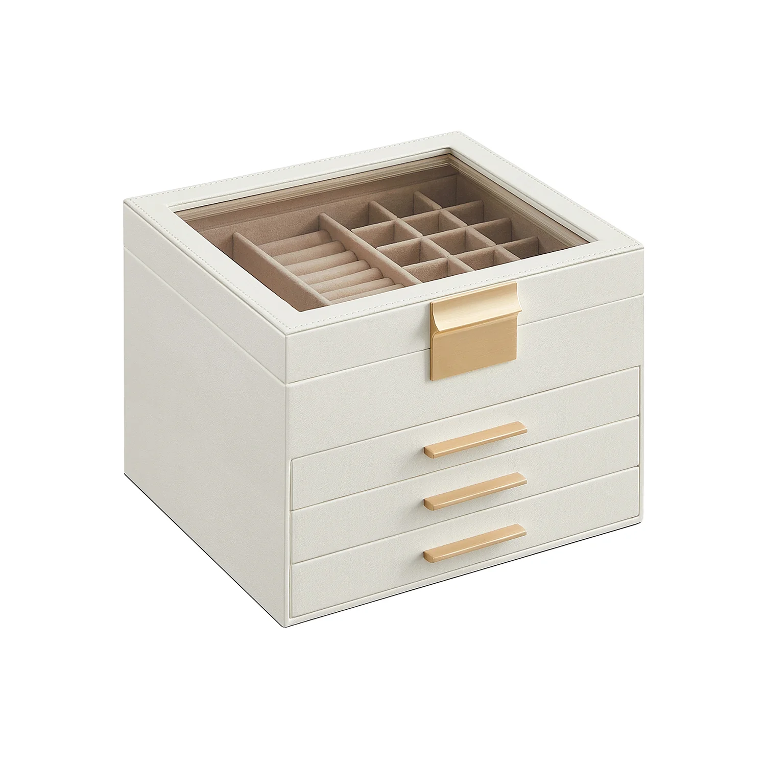 Portagioie con Coperchio 4 Ripiani 3 Cassetti Ideale Regalo