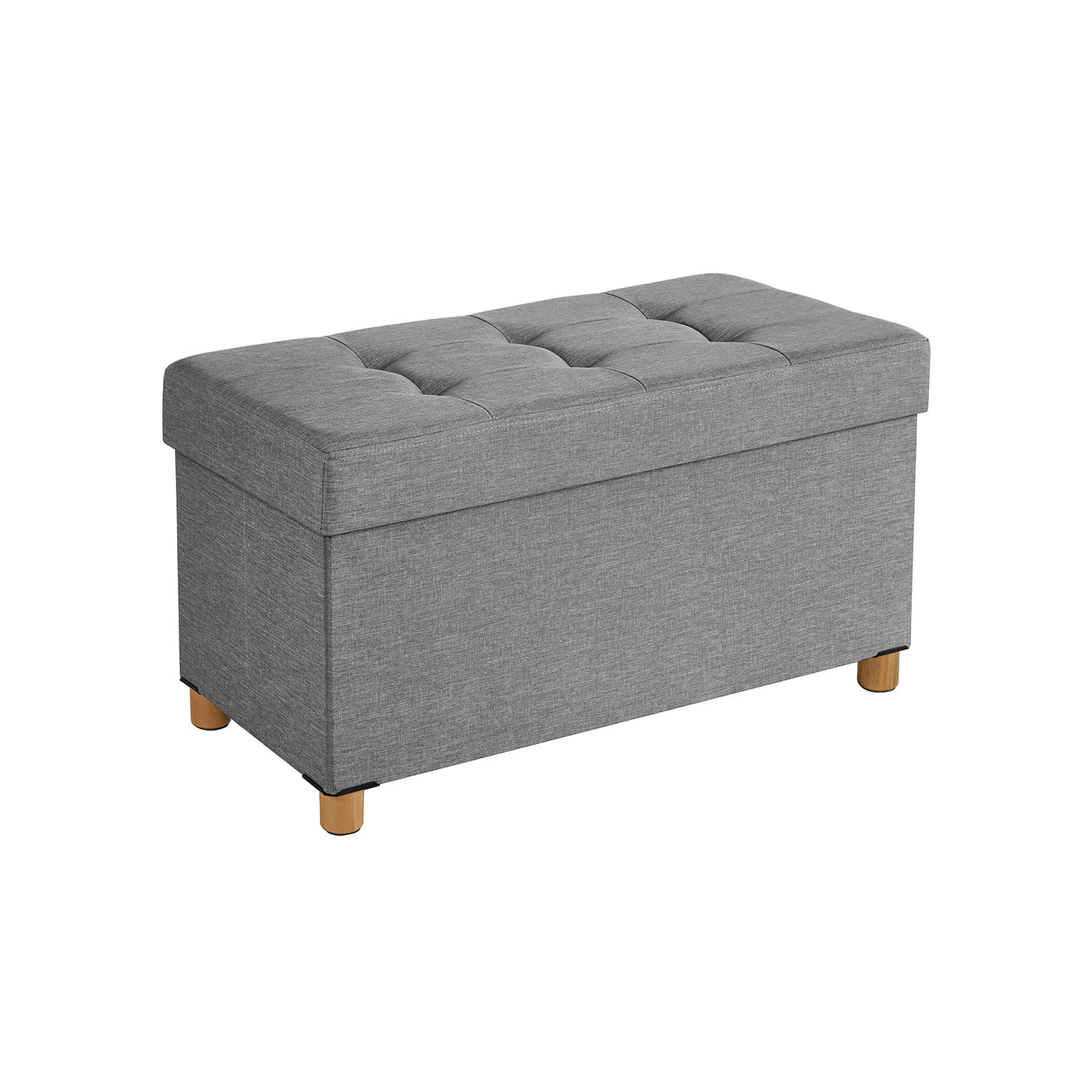 Cassapanca Pouf Contenitore Pieghevole con Gambe in Legno - Image 3