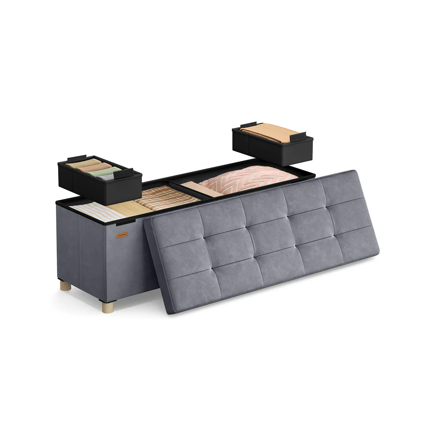 Pouf Contenitore  in Velluto 112 L - Image 3