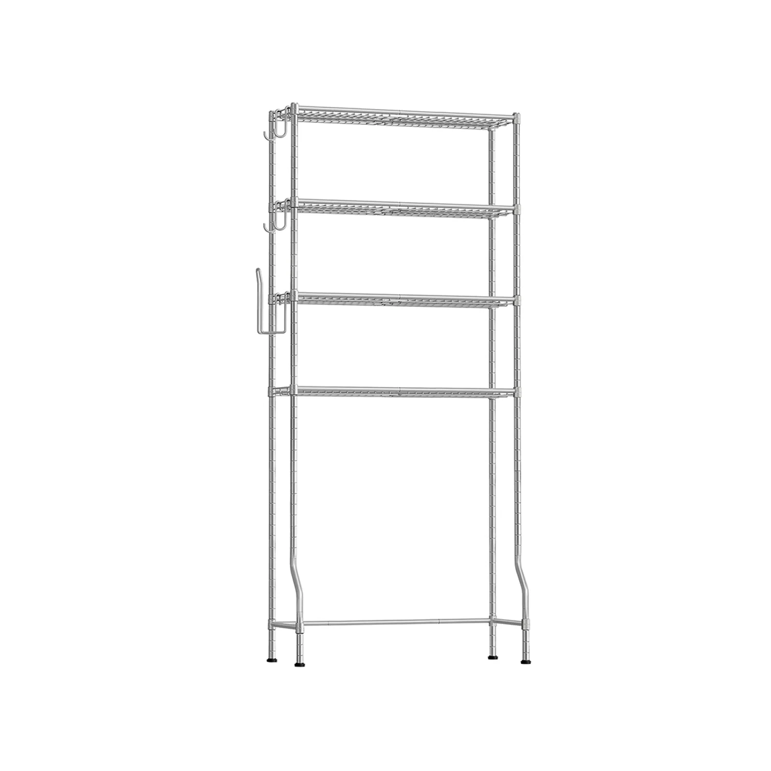 Scaffale sopra WC con Ripiani Regolabili e Portarotolo in Metallo - Image 2