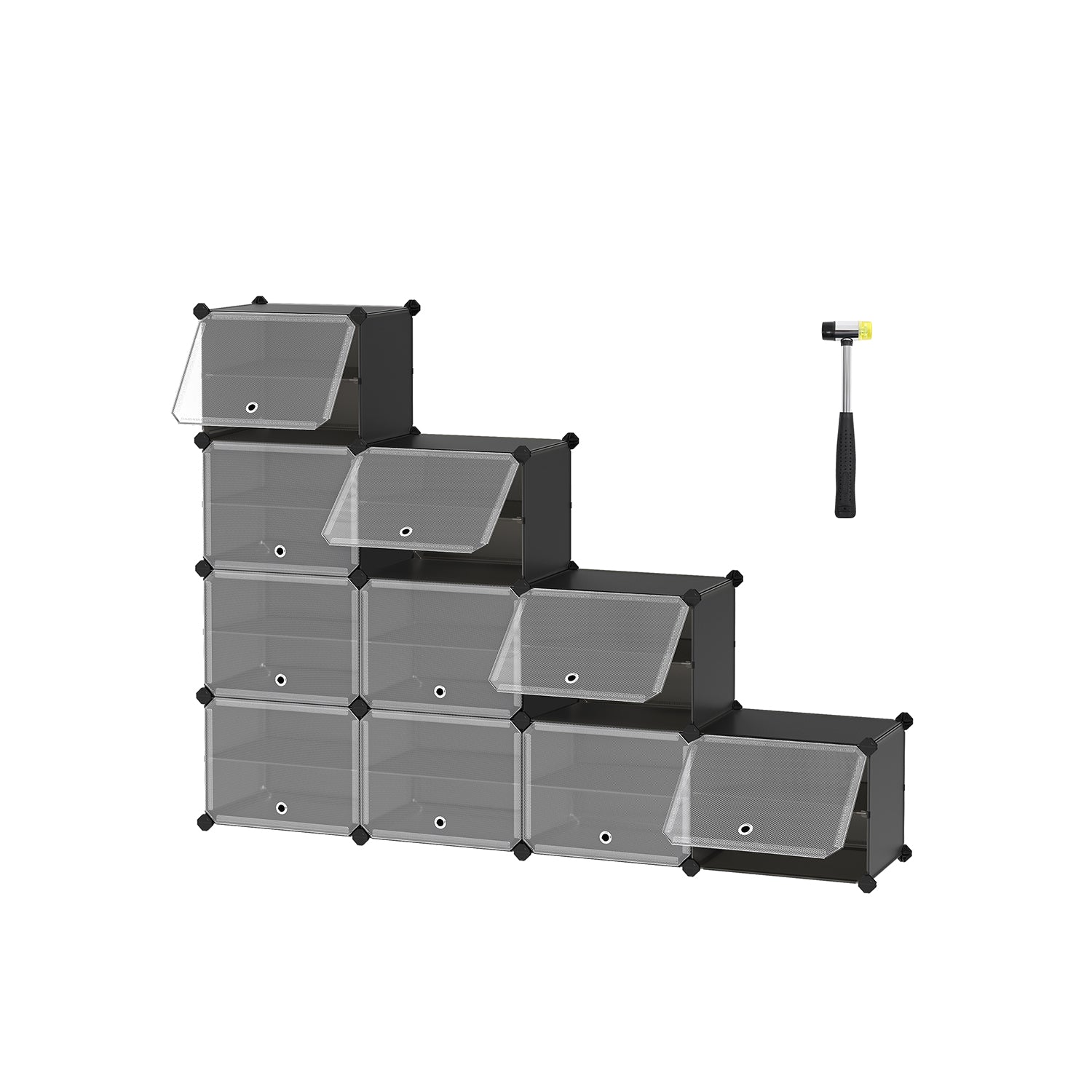 Scarpiera Scaffale Portaoggetti Modulare con Sportello Stile Moderno