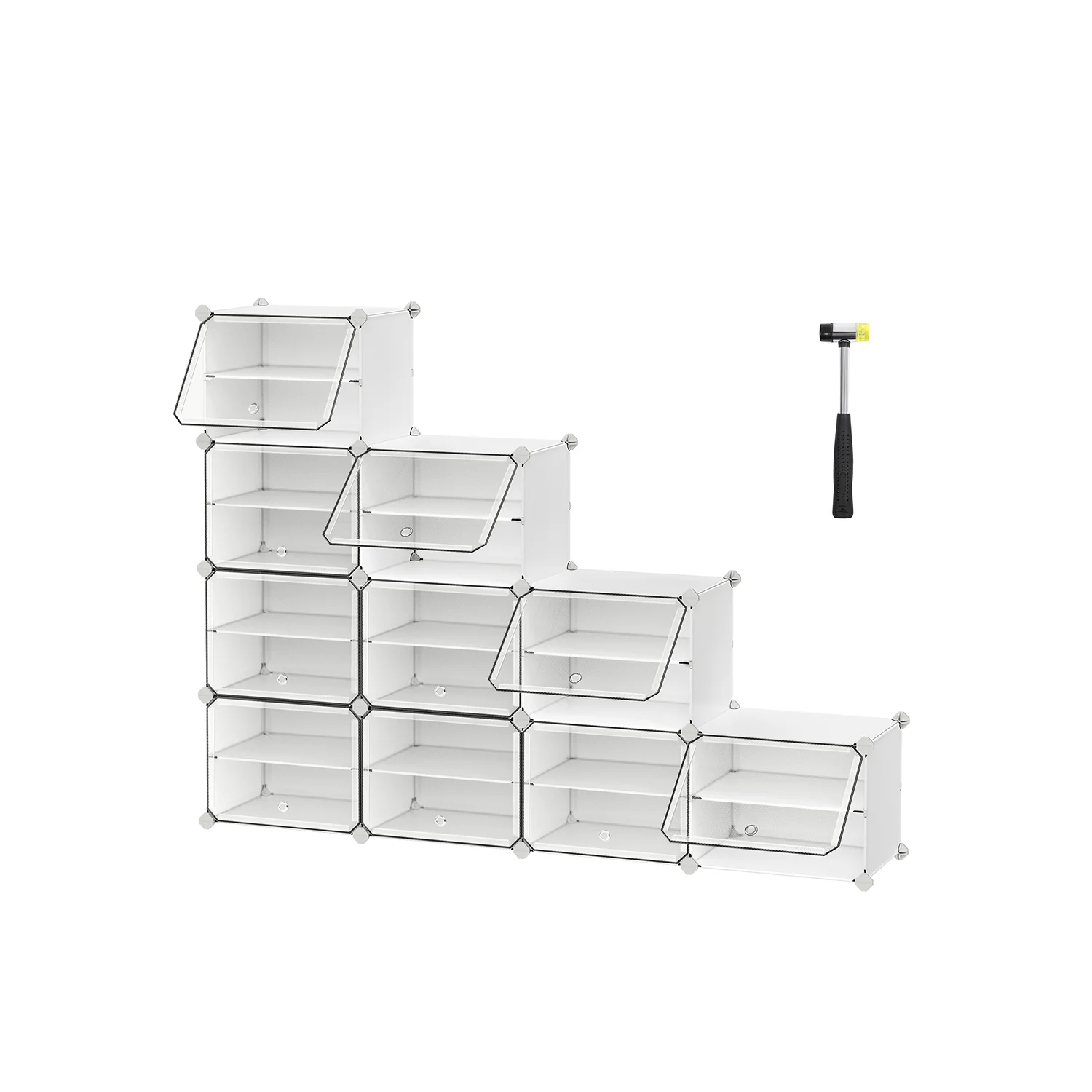 Scarpiera Scaffale Portaoggetti Modulare con Sportello Stile Moderno - Image 2