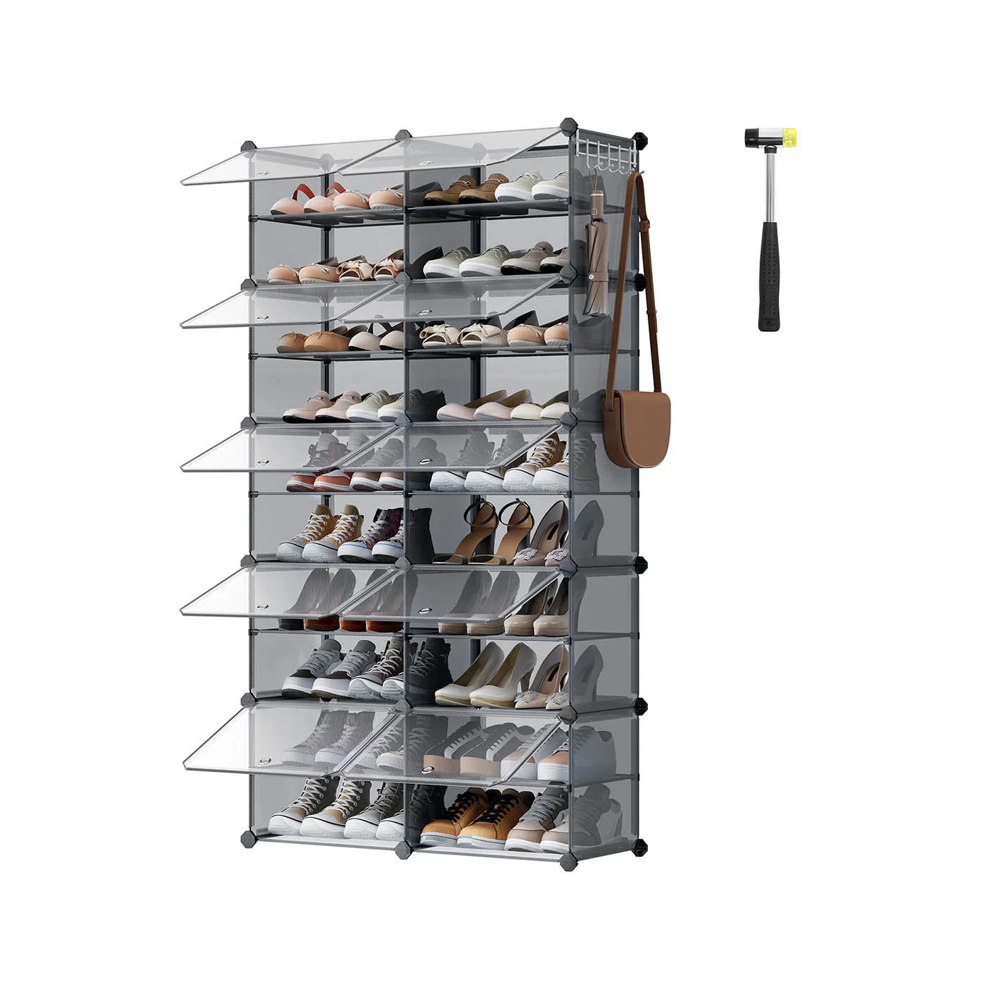 Scarpiera Scaffale Portaoggetti Modulare con Sportello Stile Moderno - Image 3