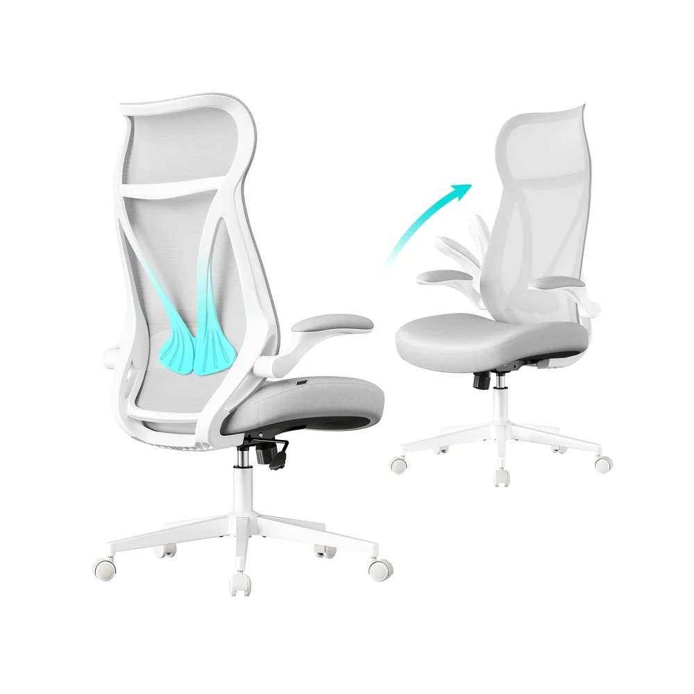 Sedia da Ufficio con Schienale Ergonomico Braccioli Ribaltabili - Image 3