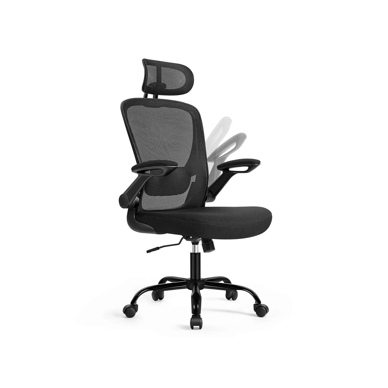 Sedia da Ufficio di Rete con Braccioli Pieghevoli - Image 2