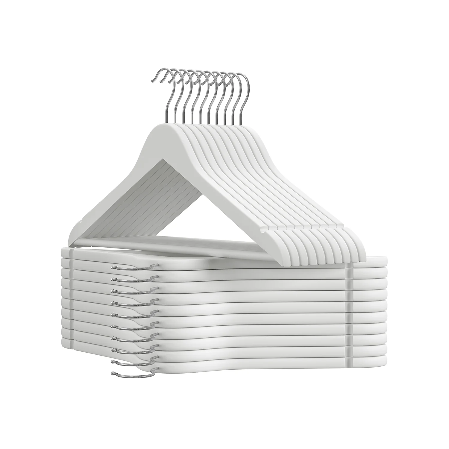 Set di 20 Grucce in Legno Bianco