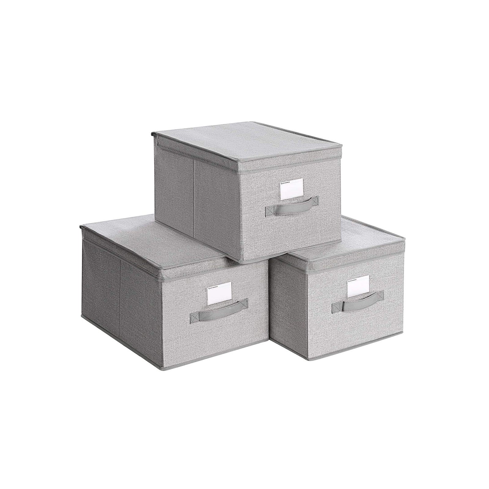 Set di 3 Scatole Portaoggetti Pieghevoli con Coperchio