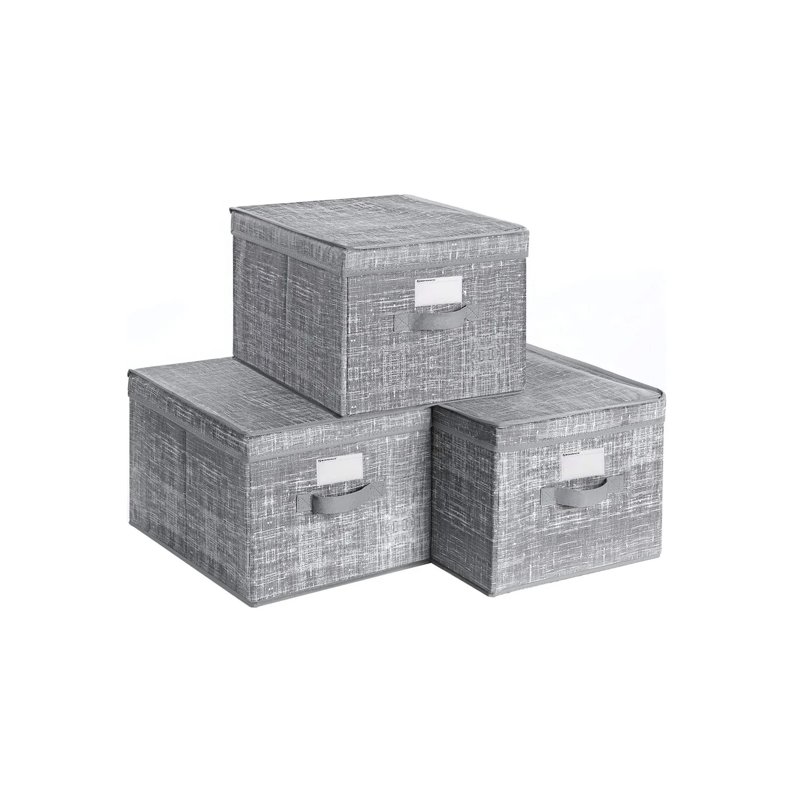 Set di 3 Scatole Portaoggetti Pieghevoli con Coperchio - Image 2