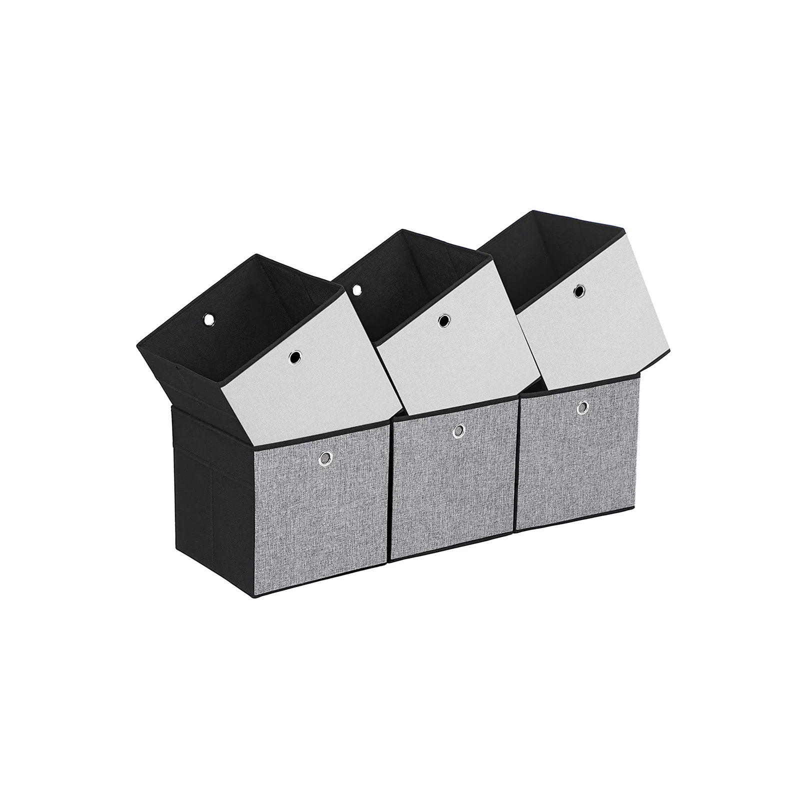 Set di 6 Contenitori Pieghevoli Portaoggetti di Tessuto