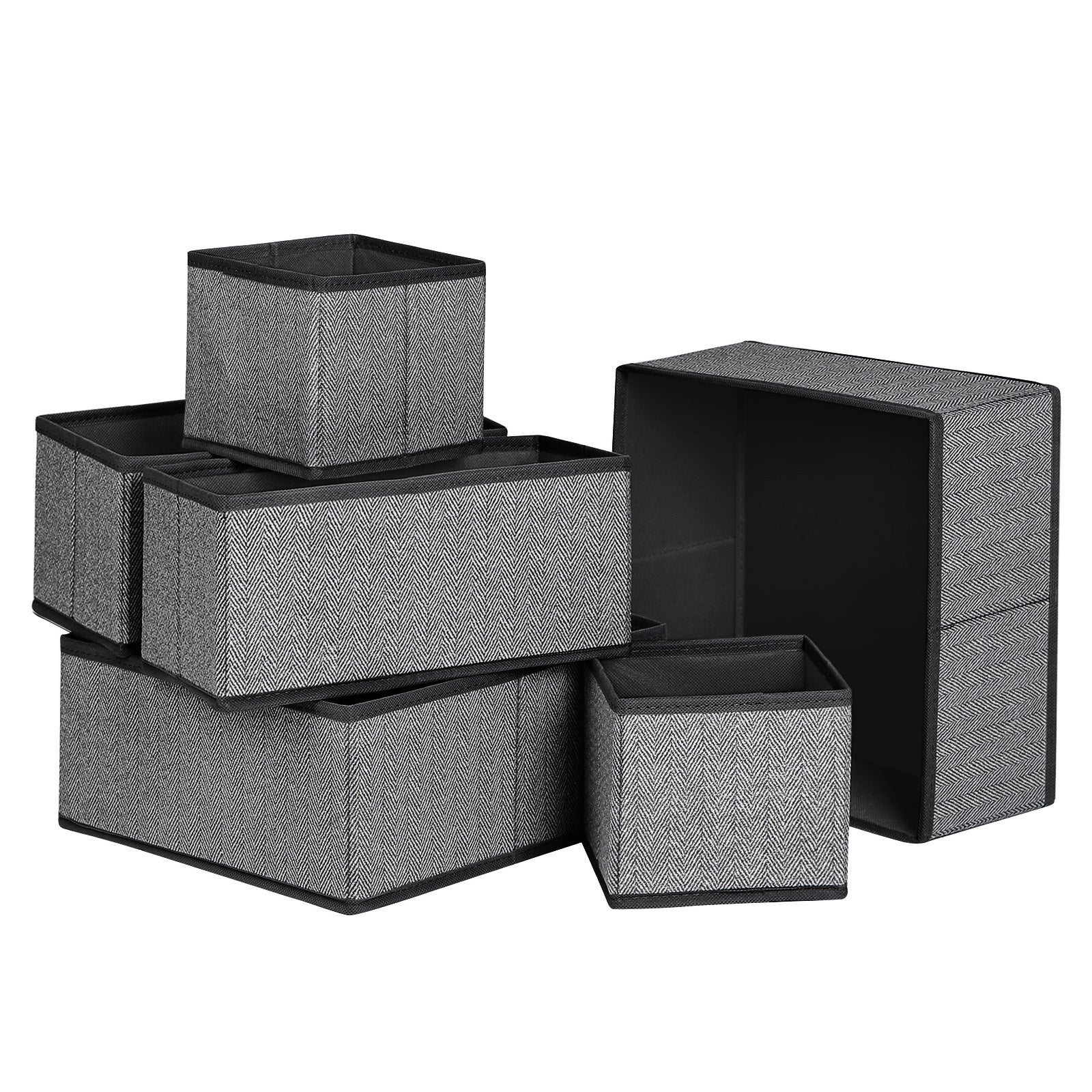 Set di Divisori per Cassetti Armadio Pieghevole in Tessuto Simil Lino