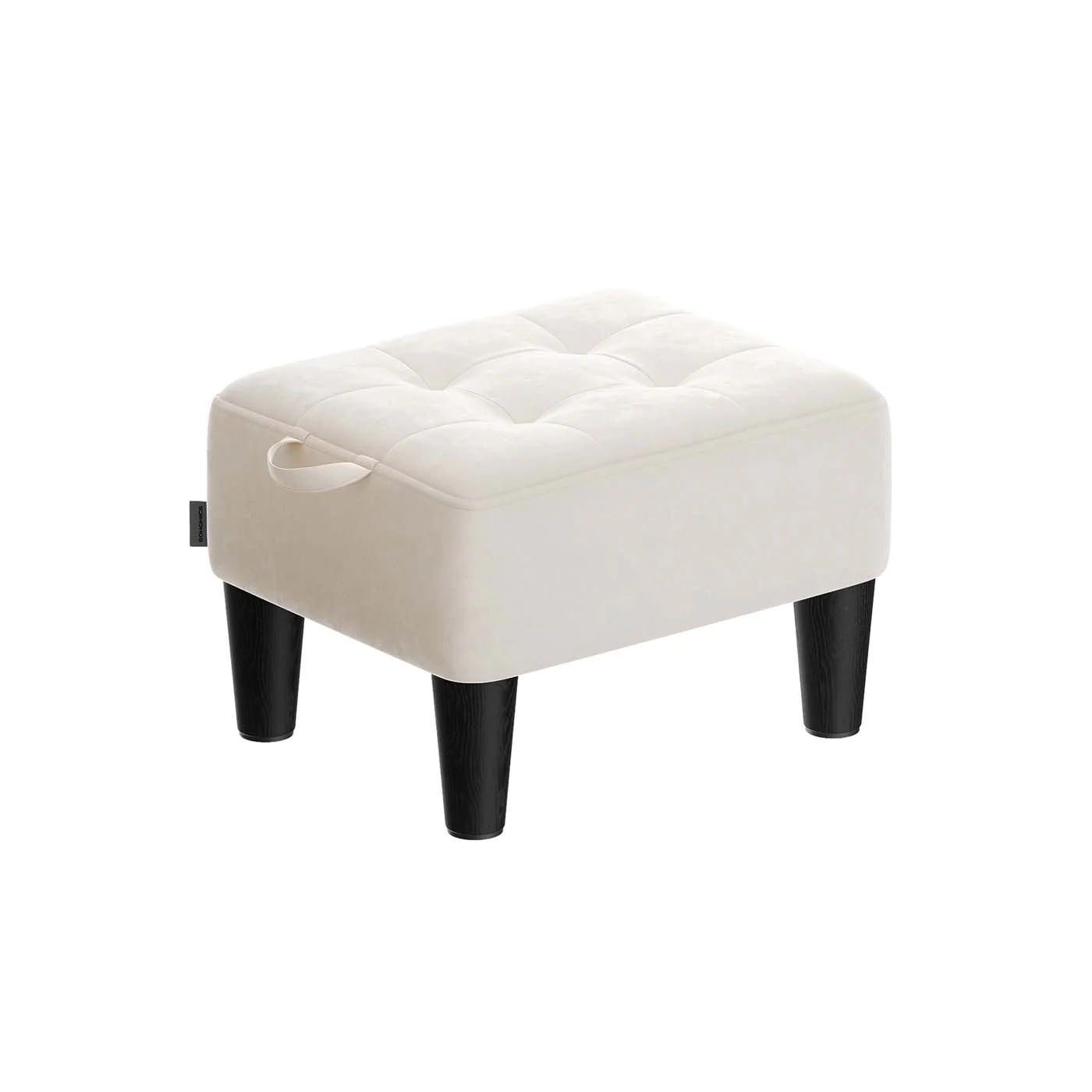 Sgabello pouf contenitore imbottito in velluto o tessuto - Image 2