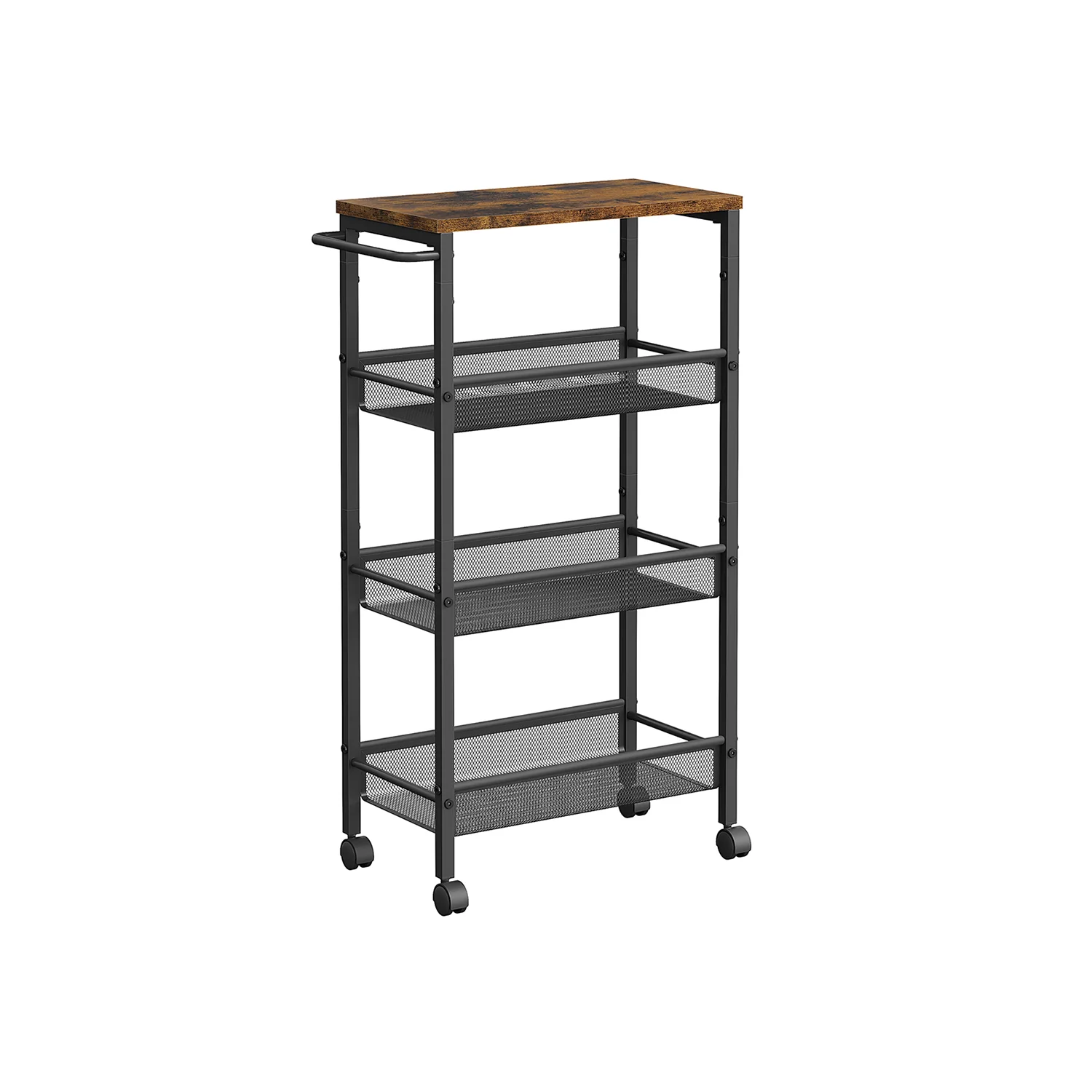 Carrello Carrello Cucina con Ruote Struttura in Acciaio Maniglia
