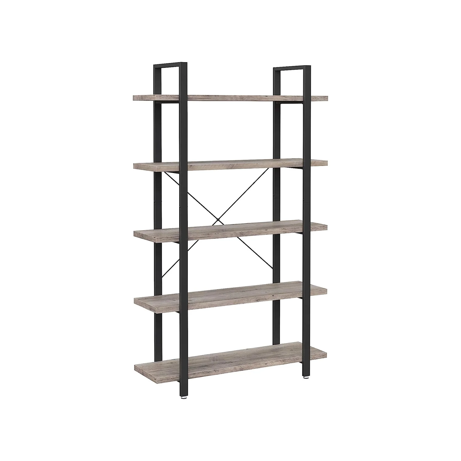 Libreria a 5 Ripiani Greige e Nero