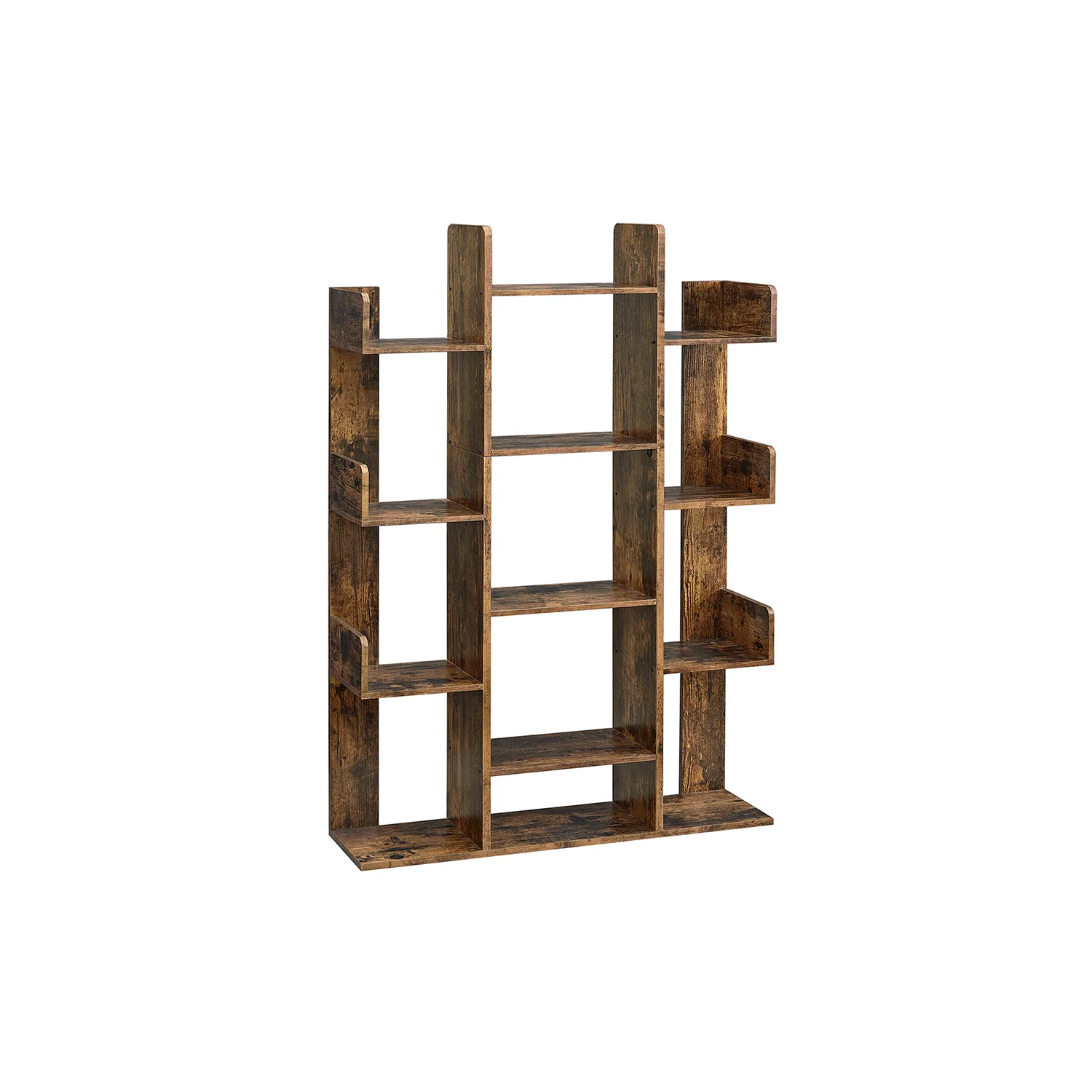 Libreria Scaffale a Forma di Albero con Scomparti Angoli Arrotondati