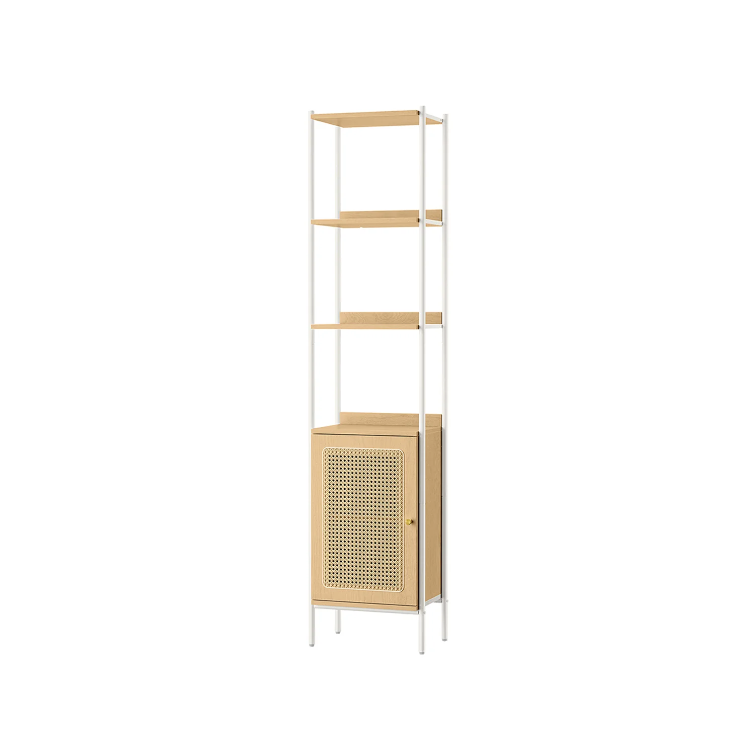 Libreria Scaffale a 6 Ripiani Anta Simil Rattan Boh - Image 2