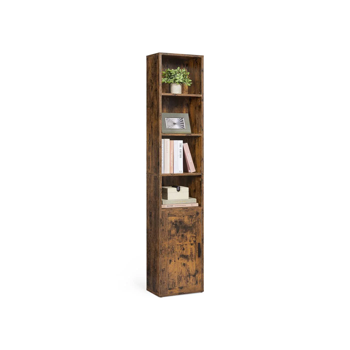 Libreria verticale a 6 ripiani con anta