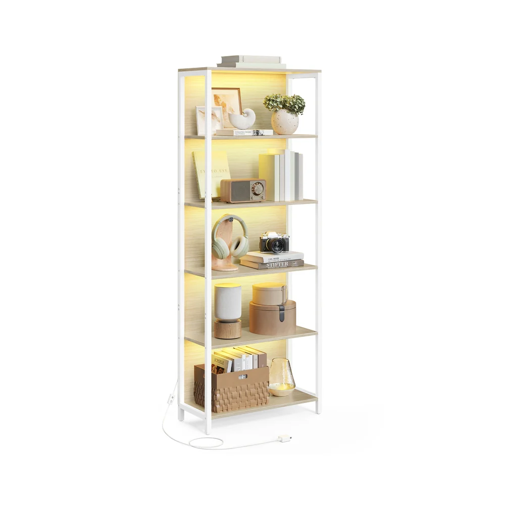 Libreria Scaffale con Luce LED Dimmerabile con Struttura in Acciaio - Image 3
