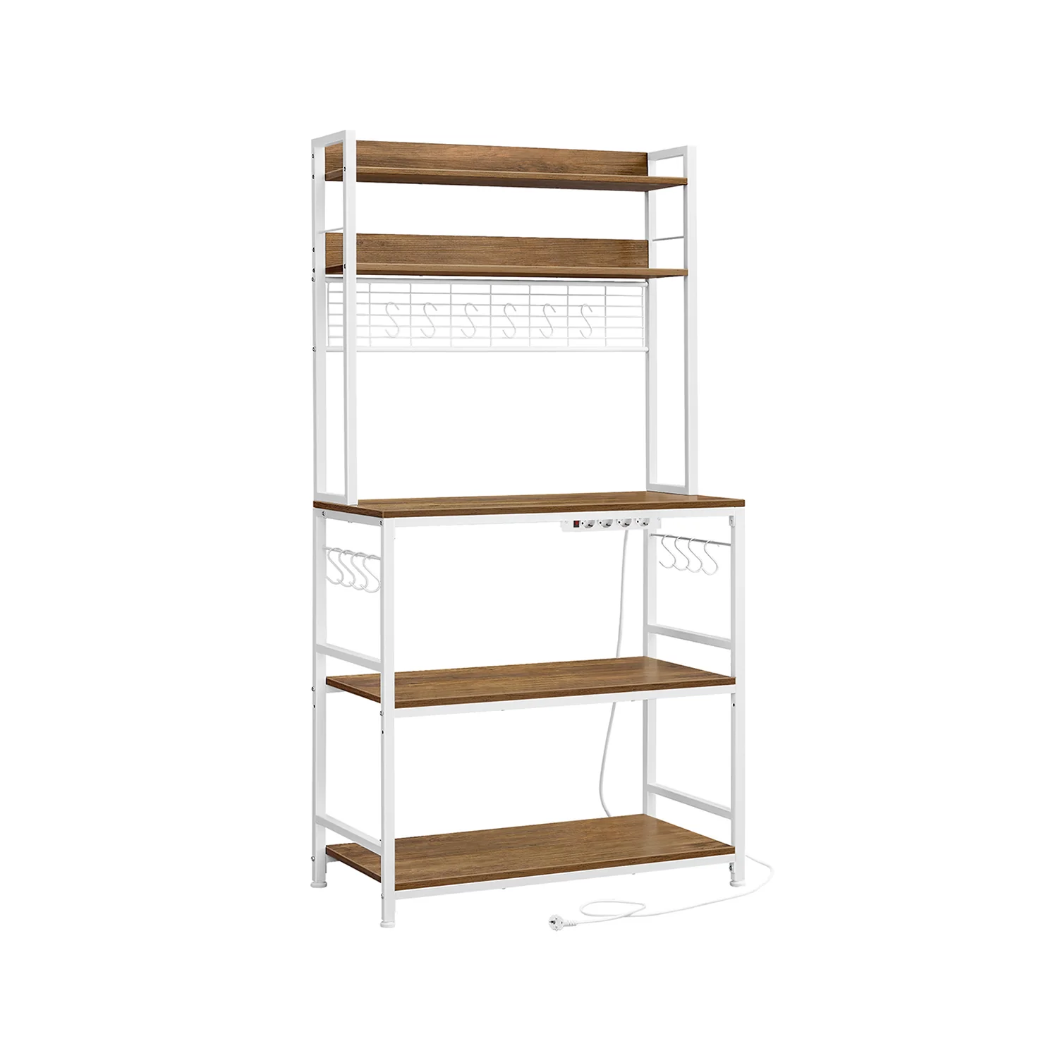 Scaffale da Cucina con Prese Ganci per Microonde - Image 5