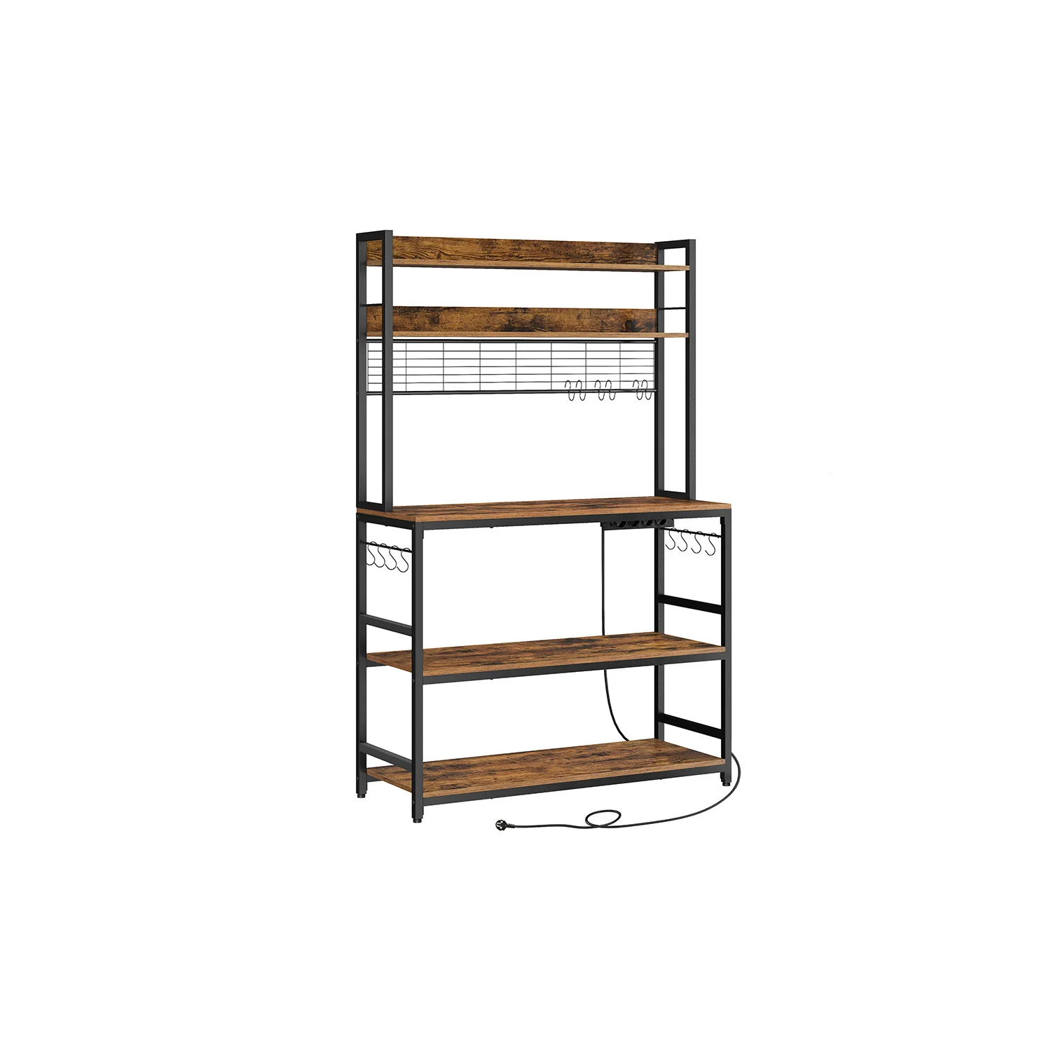 Scaffale da Cucina con Prese Ganci per Microonde - Image 8