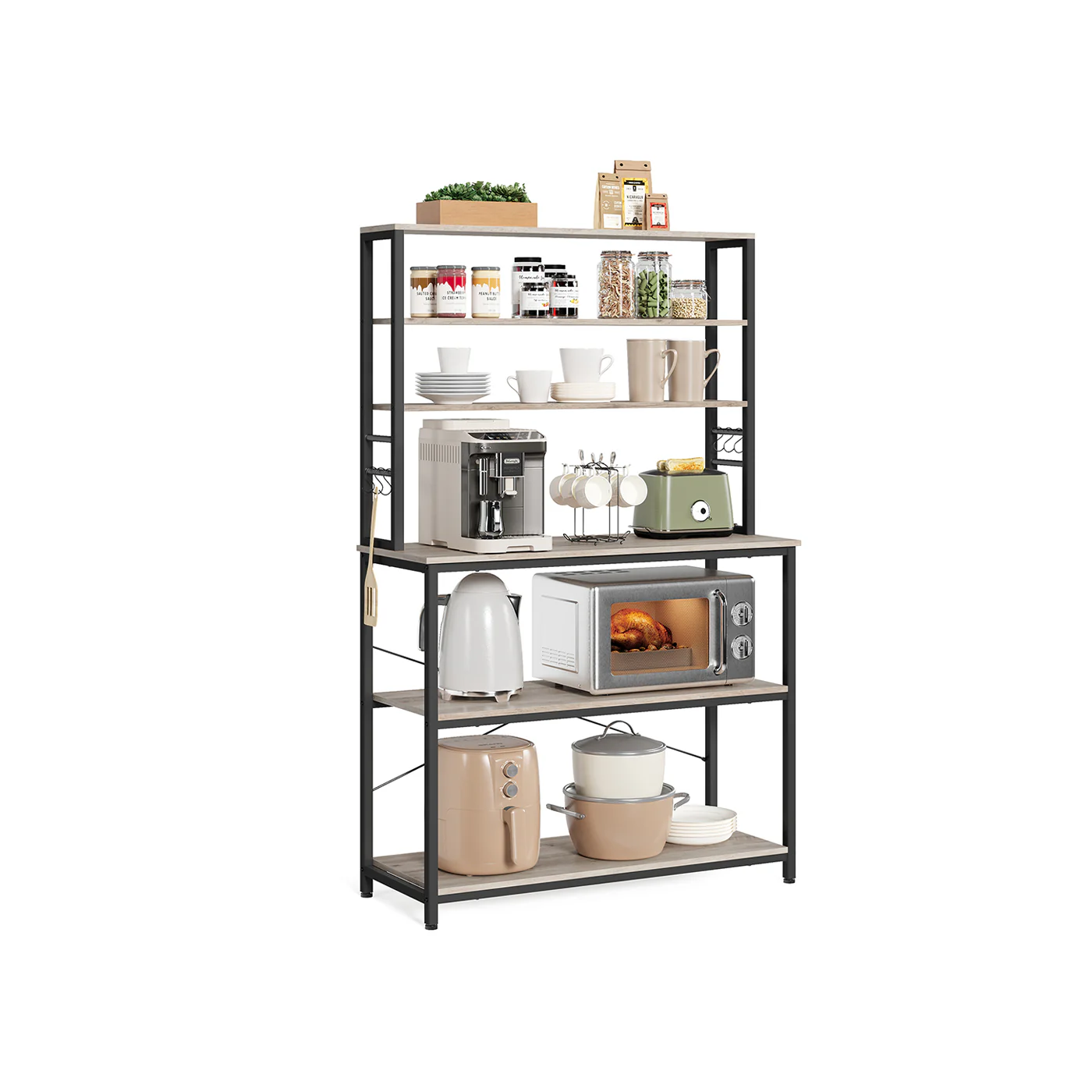 Scaffale da Cucina per Forno a Microonde con Ganci - Image 10
