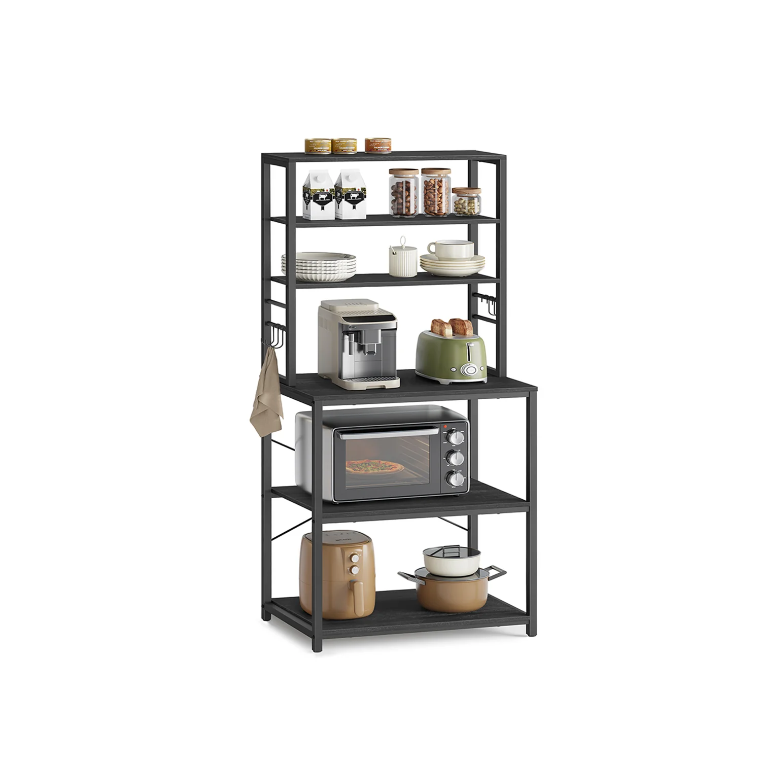 Scaffale da Cucina per Forno a Microonde con Ganci - Image 4