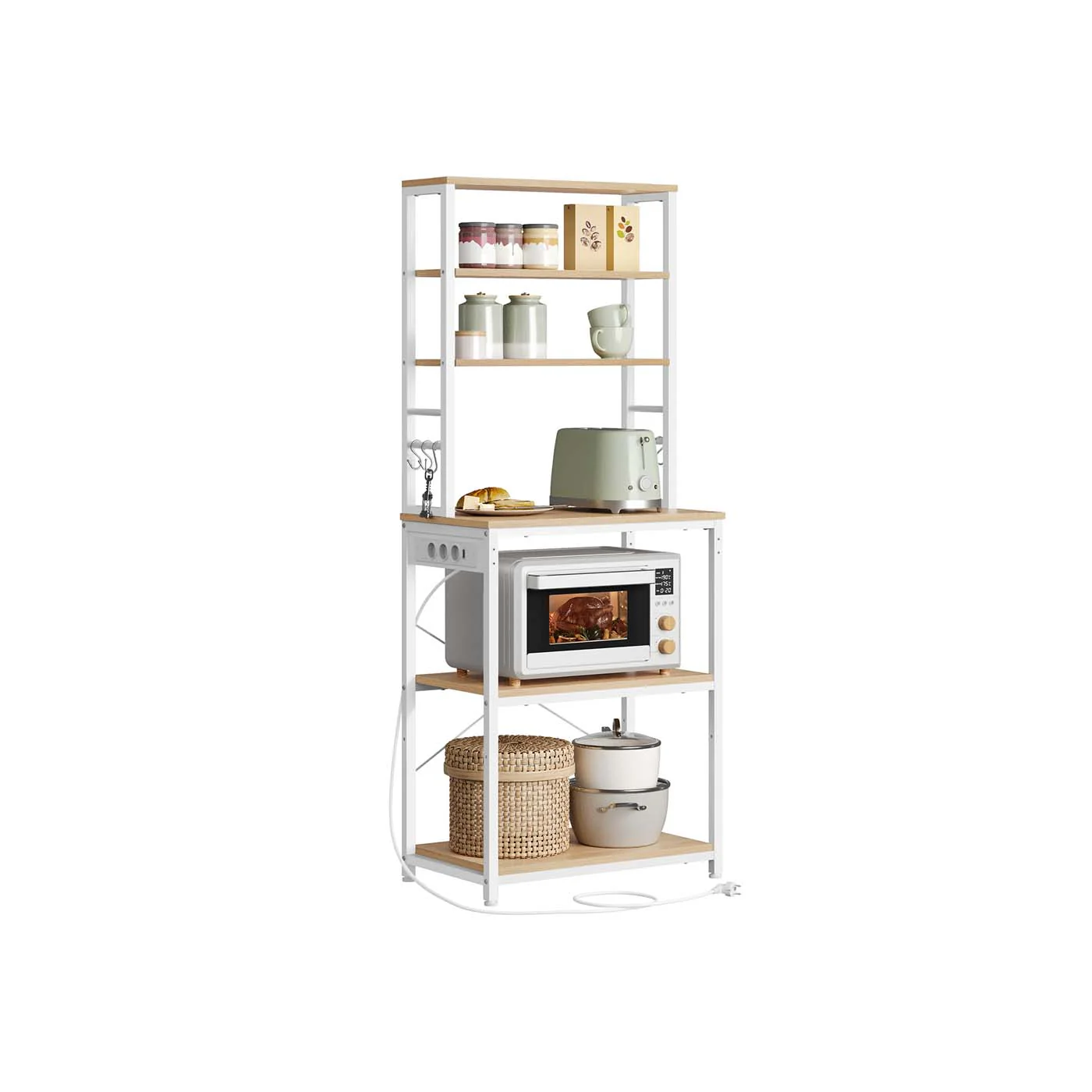 Scaffale da Cucina con Ciabatta Ganci per Forno a Microonde - Image 3