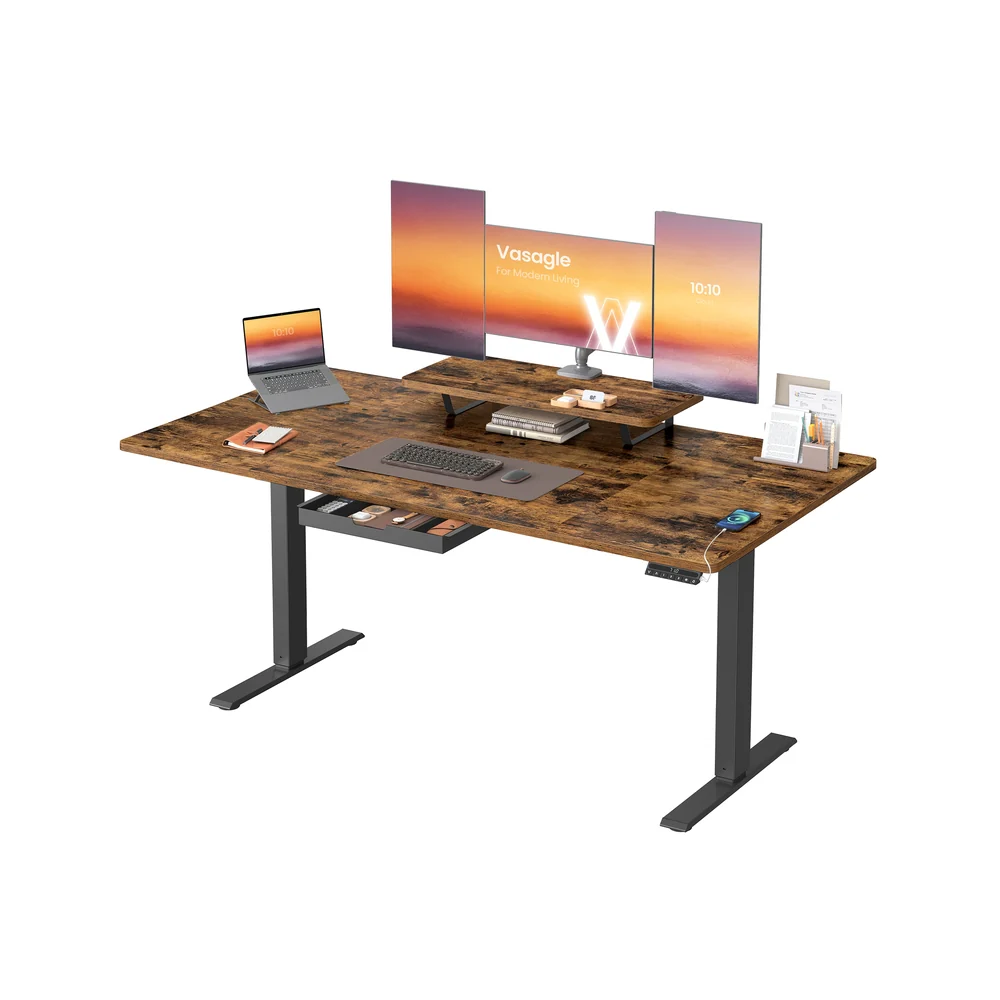 Scrivania elettrica regolabile con supporto monitor e USB - Image 3